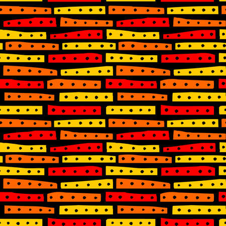 Abstract Strips 101119 - Seamless Vector Pattern - Colours 03 on Blackのイラスト素材