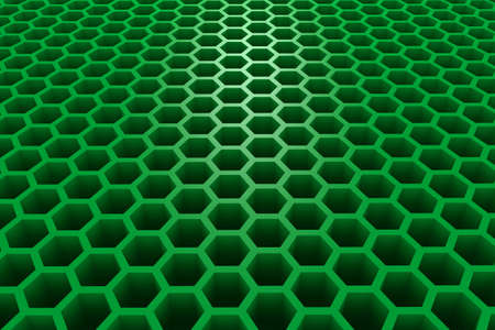 3d Rendered Honeycomb in Perspective - Background - Greenの写真素材