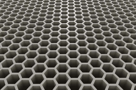3d Rendered Honeycomb in Perspective - Background - Warm Toneの写真素材