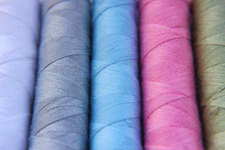 Reels of Cotton Thread in Different Coloursの写真素材