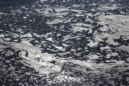 River Foam - River Taff, Cardiff, Walesの写真素材