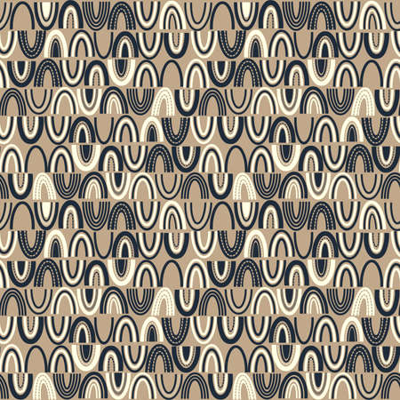 Crescent/Arch Shape Abstract Patternのイラスト素材