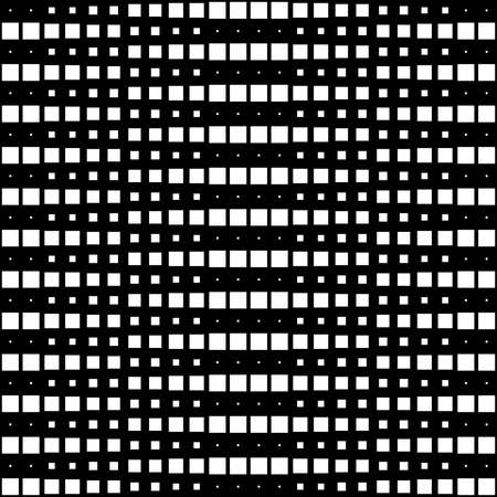 Geometric Interwoven Halftone Seamless Mosaic Pattern - White on Blackのイラスト素材
