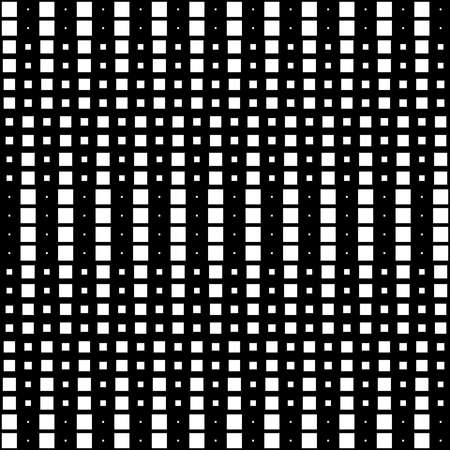 Geometric Interwoven Halftone Seamless Mosaic Pattern Vertical  - White on Blackのイラスト素材