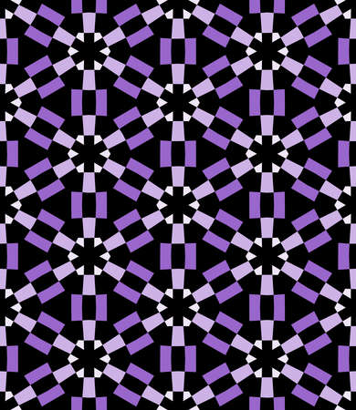 Geometric Asterisk and Hexagon Seamless Pattern - Shades of Purple with Blackのイラスト素材