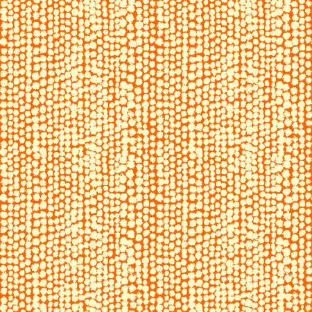 Blotchy inky Spots Seamless Pattern (Four Tiles) - Pale Yellow on Orangeのイラスト素材