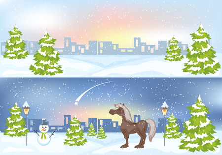 winter illustrationのイラスト素材