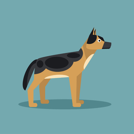 The flat illustration German Shepherd for your designのイラスト素材