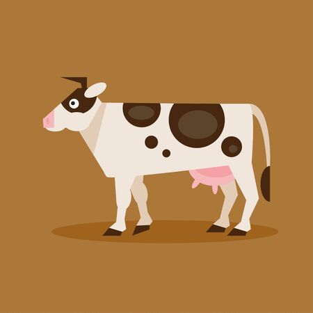 Flat spotted cow illustration for your designのイラスト素材
