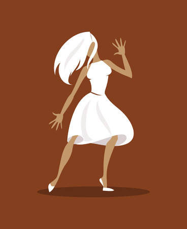 Girls dancing modern dance on a dark backgroundのイラスト素材