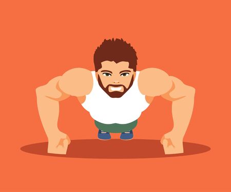 A man is engaged in a gymのイラスト素材