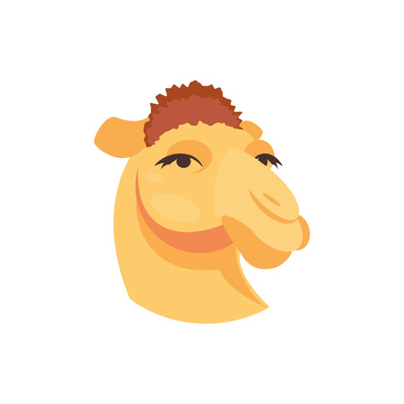 Funny cartoon camel portrait. Vector illustrationのイラスト素材