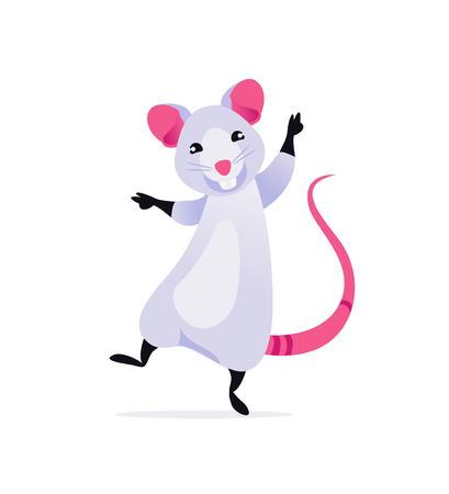Joyful rat symbol of the new year. Vector illustrationのイラスト素材