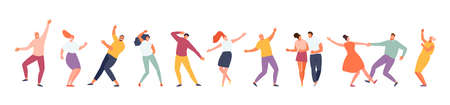 Dancing people isolated on a white background. Party and leisure, holiday and festival vector...