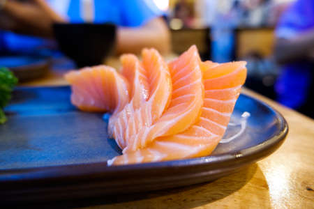 Fresh Salmon Sashimi. Raw salmonの写真素材