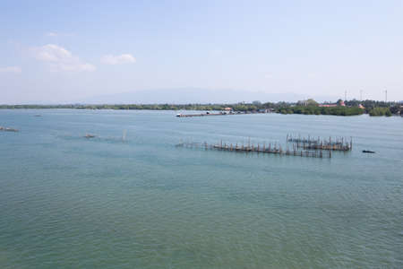 Morning on the river the, reflected in the water.の写真素材