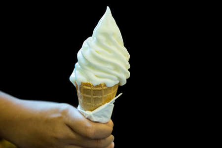 Soft serve ice cream isolated on Black background