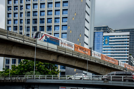 Bangkok, THAILAND - August 20, 2019: BTS or Skytrain in Bangkok Mass Transit System, One of the most...