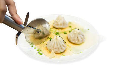 Cut the Shanghai Streamed Pork Dumplingの写真素材