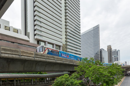 Bangkok, THAILAND - August 3, 2020: BTS or Skytrain is Bangkok Mass Transit System, One of the most...