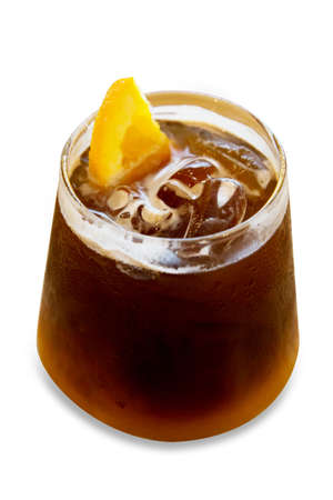 Die cut of Black orange coffee on white isolated.