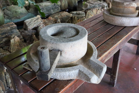 Millstones Wheat Flour, Put rice inの写真素材