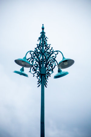 Classic Lampost on Ratchadamnoen Nok Road in Bangkok, Thailandの写真素材