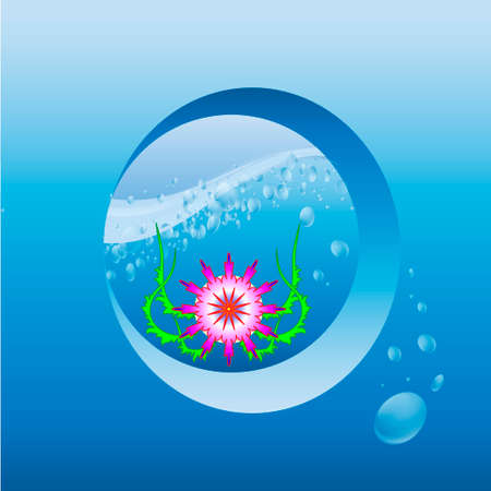 Star of the Sea, Eco abstract picture with underwater flowerのイラスト素材