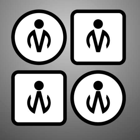 icon man and woman circle and square designのイラスト素材