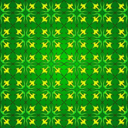  Green plants are twisted around its axis and ballsのイラスト素材