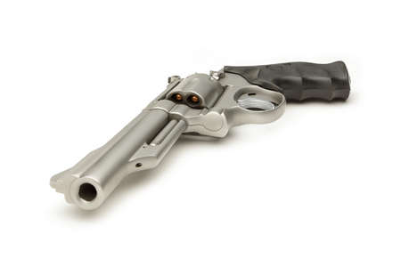 Stainless 357 Magnum Revolver isolated on White の写真素材