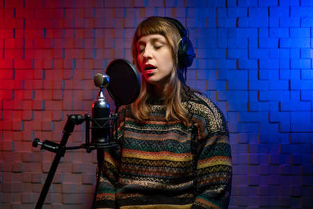 singer with microphone and keys