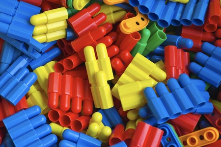 Children's toys, colorful, plastic blocks