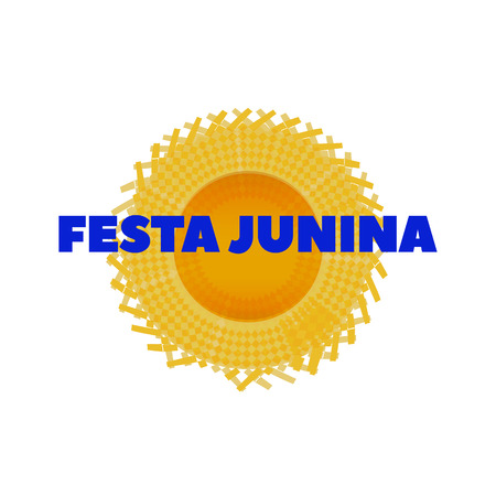Vector Hat for June Festival, Festa Junina hat. Latin American holiday, the June party of Brazil, bright background with Festa Junina hat on white.のイラスト素材