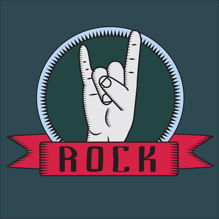 isolate illustration of Rock logoの写真素材