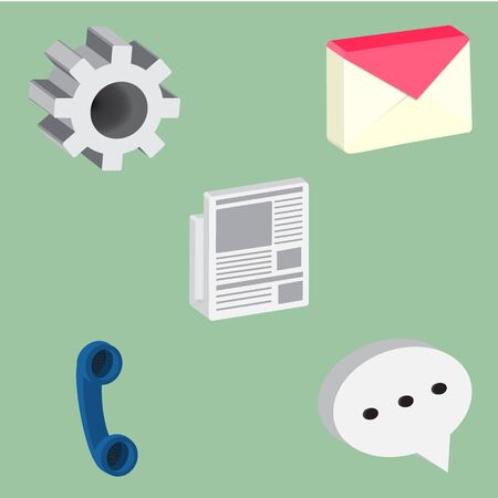 isolate illustration of communications iconsの写真素材