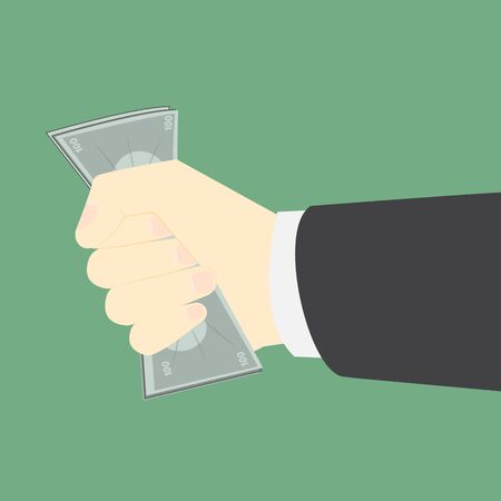 isolate illustration of hand with moneyの写真素材