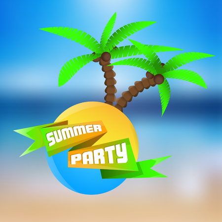 vector illustration of poster summer partyのイラスト素材