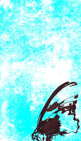 Blue parchmetn with butterflyの写真素材