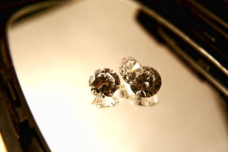 diamonds on  a mirrorの写真素材