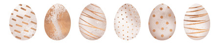 Watercolor Easter Eggs Decoration. Hand Drawn illustration in Watercolour style isolated on white background.の写真素材