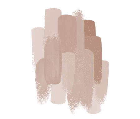 Neutral aesthetic strokes of the paint brush group isolated on a white background. Pastel Abstract Minimalist Art.の写真素材