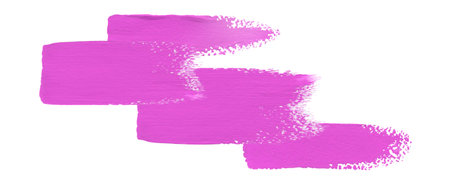 Paint smears. Pink gouache texture brush stroke on white background.の写真素材