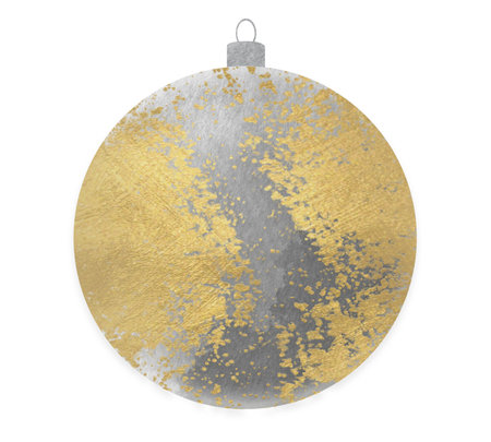 Christmas Ball. Silver gold Illustration with Watercolour effect isolated on white background.の写真素材