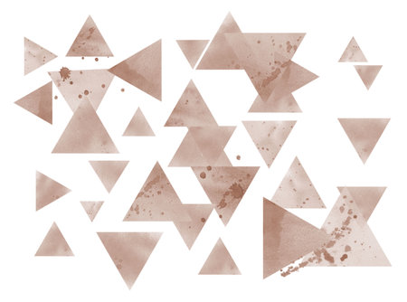 Abstract aesthetic abstract design pattern. Watercolor geometric triangle shapes on white background.の写真素材