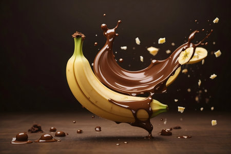 Splendid Banana Leap amidst Chocolate Splashの素材