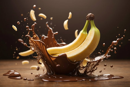 Dramatic Banana Jump into a Chocolate Fountainの素材