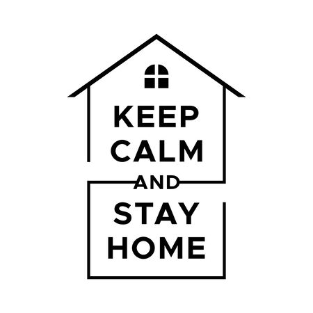 Keep calm and stay home flat vector icon for apps and websites.のイラスト素材