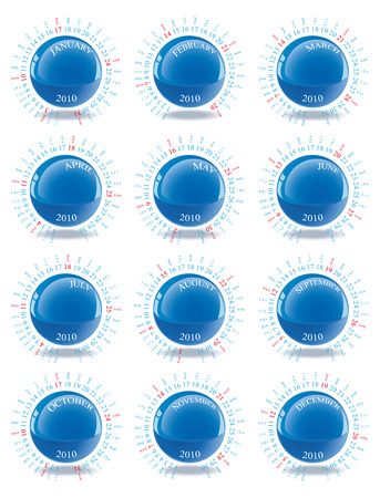 Vector Calendar for 2010 with graphic elementsのイラスト素材