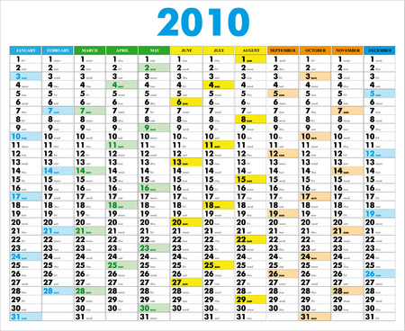 Vector Calendar for 2010 with graphic elementsのイラスト素材